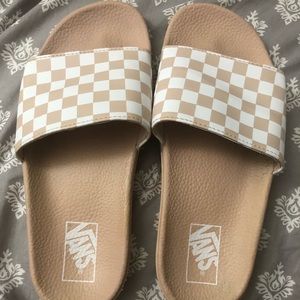Pink and white checkered van slides